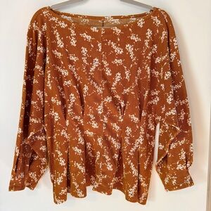 Anthropologie Amber Dolman-Sleeved Pleated Waist Floral Blouse – Size S 🍂